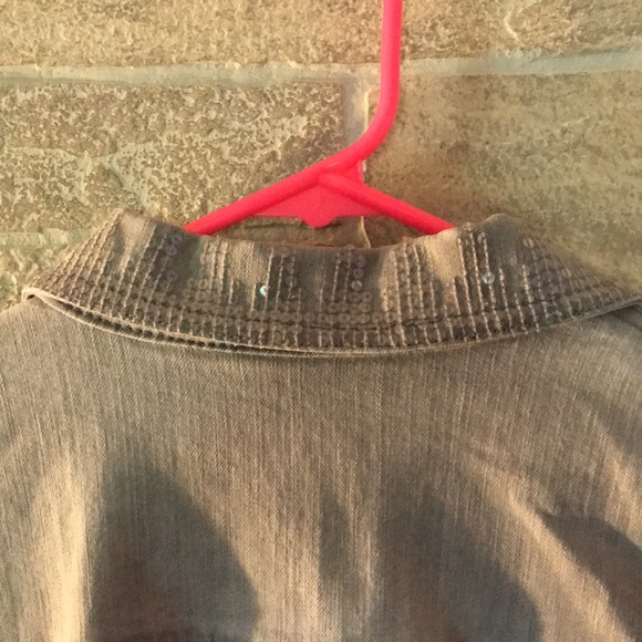 Chico’s Faded Gray Sequin Jean Jacket - Picture 6 of 7